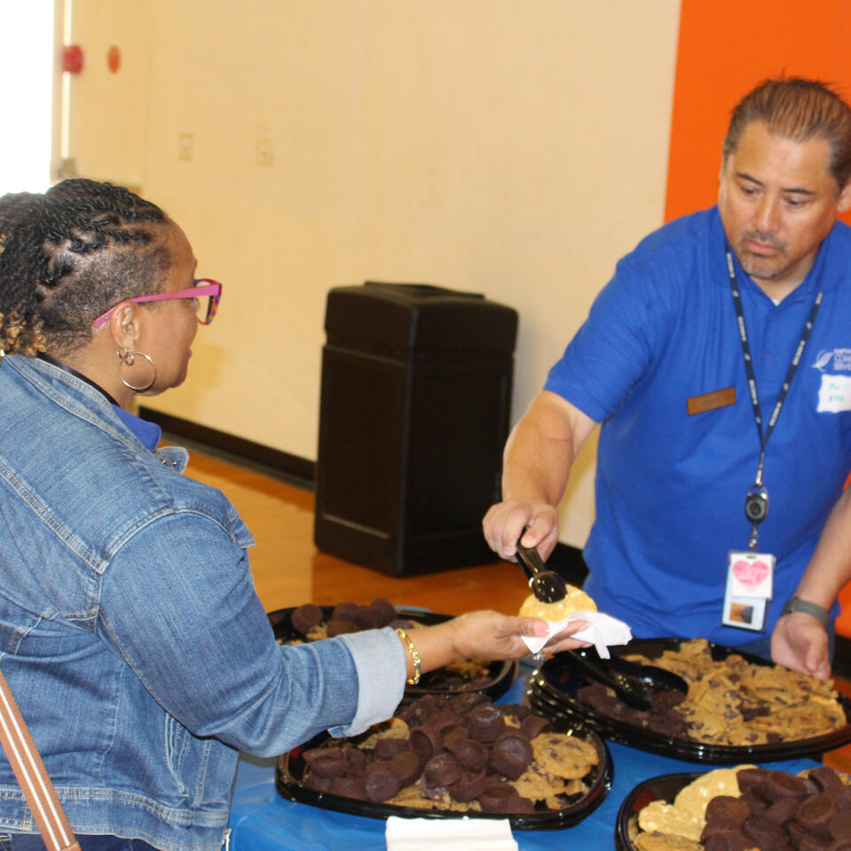 Food being served at employee appreciation event